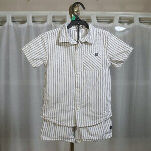 Gerber Modern Moments Cotton White Blue Stripe 2-Piece Set